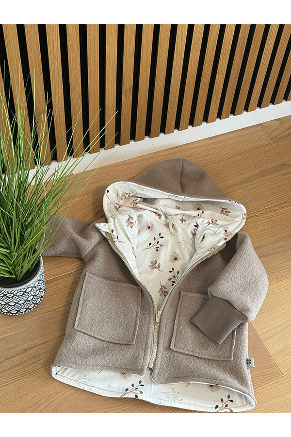 Walkjacke beige/floral 110-116